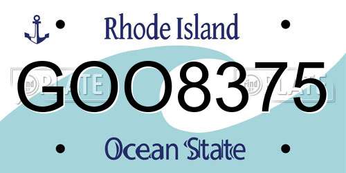 GOO8375 Rhode Island License Plate