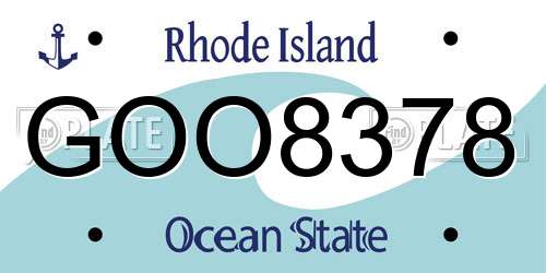 GOO8378 Rhode Island License Plate