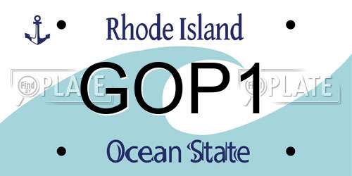 GOP1 Rhode Island License Plate