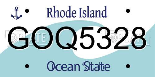 GOQ5328 Rhode Island License Plate