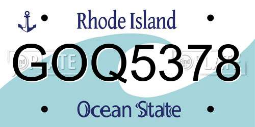 GOQ5378 Rhode Island License Plate