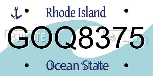 GOQ8375 Rhode Island License Plate