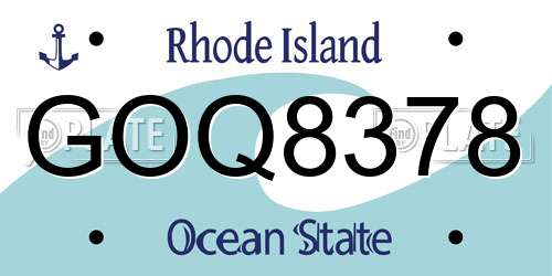 GOQ8378 Rhode Island License Plate