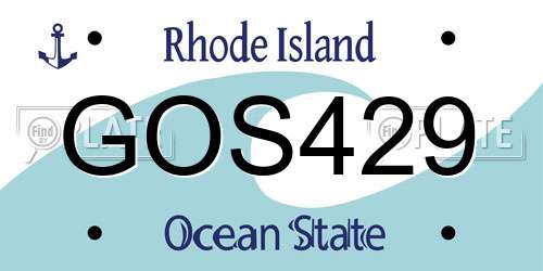 GOS429 Rhode Island License Plate