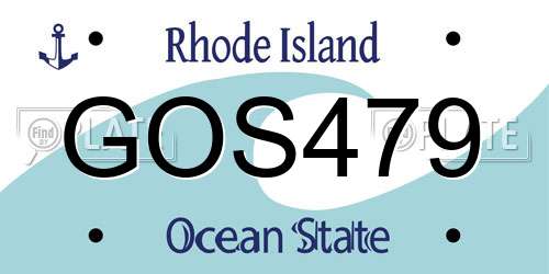 GOS479 Rhode Island License Plate