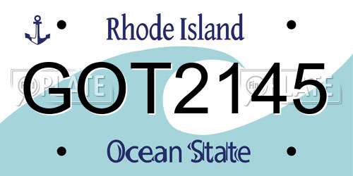 GOT2145 Rhode Island License Plate