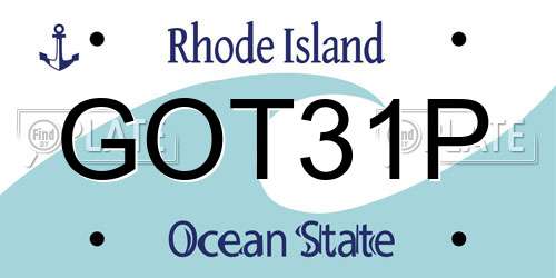 GOT31P Rhode Island License Plate