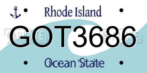 GOT3686 Rhode Island License Plate