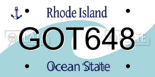 GOT648 Rhode Island License Plate