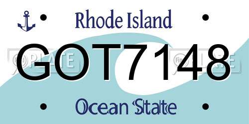 GOT7148 Rhode Island License Plate