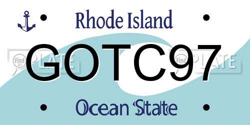 GOTC97 Rhode Island License Plate