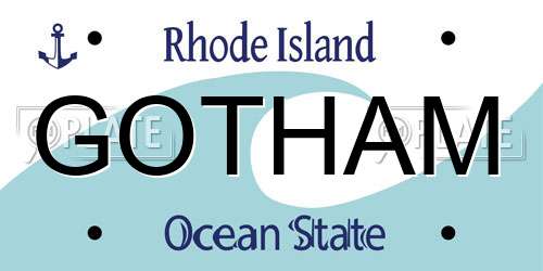 GOTHAM Rhode Island License Plate