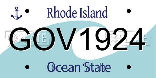 GOV1924 Rhode Island License Plate