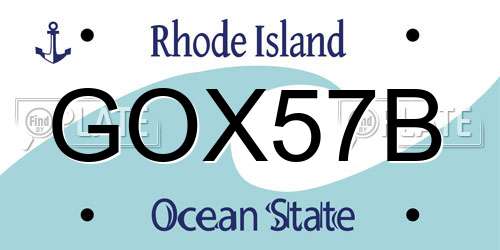 GOX57B Rhode Island License Plate