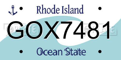 GOX7481 Rhode Island License Plate