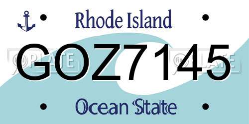 GOZ7145 Rhode Island License Plate