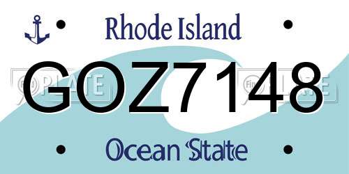 GOZ7148 Rhode Island License Plate