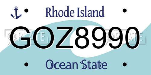 GOZ8990 Rhode Island License Plate