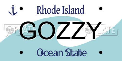 GOZZY Rhode Island License Plate