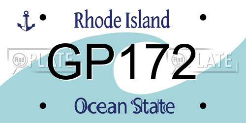 GP172 Rhode Island License Plate