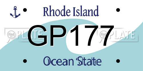 GP177 Rhode Island License Plate