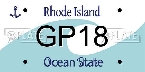 GP18 Rhode Island License Plate