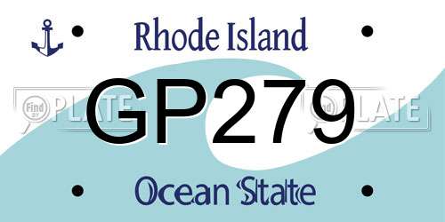 GP279 Rhode Island License Plate