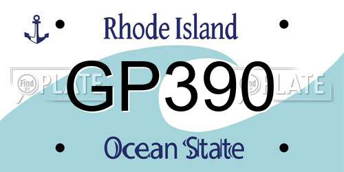 GP390 Rhode Island License Plate