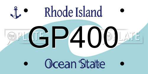 GP400 Rhode Island License Plate