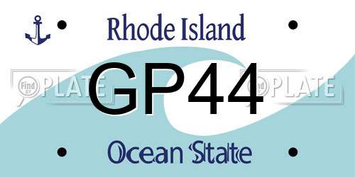 GP44 Rhode Island License Plate