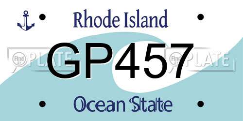 GP457 Rhode Island License Plate