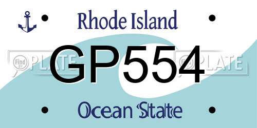 GP554 Rhode Island License Plate