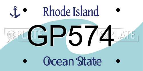GP574 Rhode Island License Plate