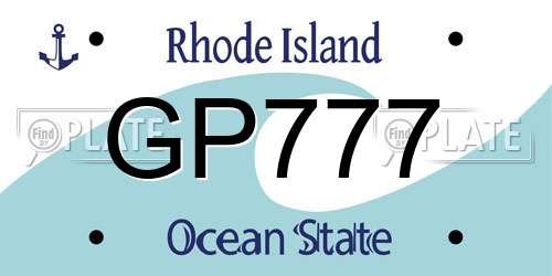 GP777 Rhode Island License Plate