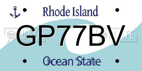 GP77BV Rhode Island License Plate