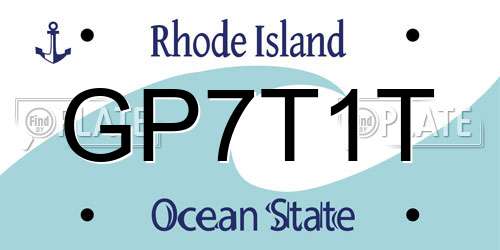 GP7T1T Rhode Island License Plate