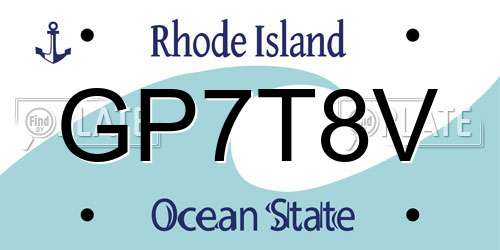 GP7T8V Rhode Island License Plate