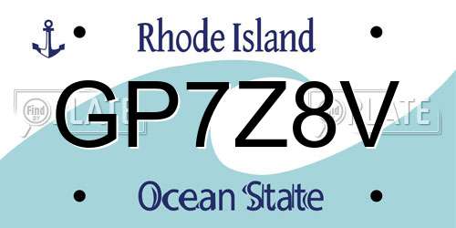 GP7Z8V Rhode Island License Plate