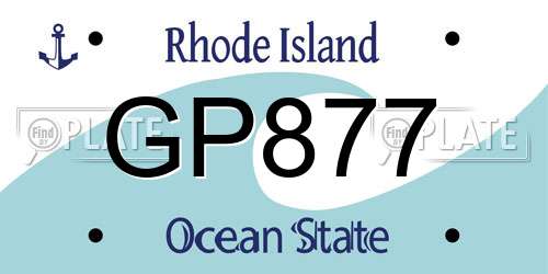 GP877 Rhode Island License Plate