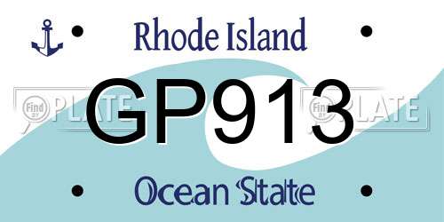 GP913 Rhode Island License Plate