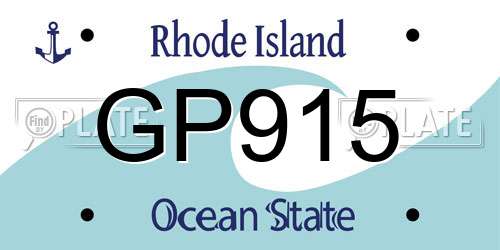 GP915 Rhode Island License Plate