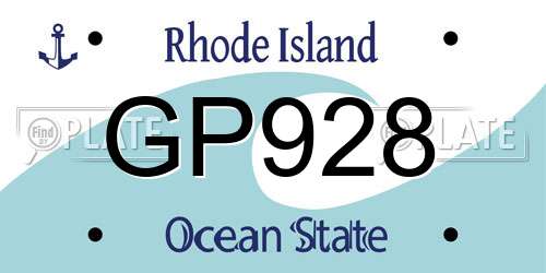 GP928 Rhode Island License Plate