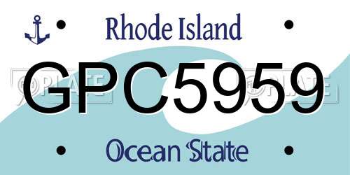 GPC5959 Rhode Island License Plate
