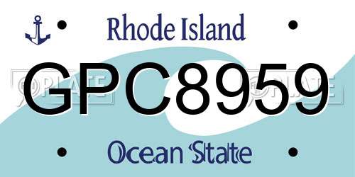 GPC8959 Rhode Island License Plate