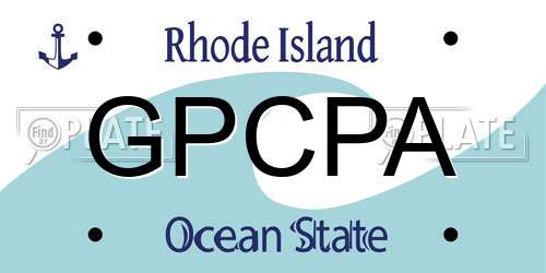 GPCPA Rhode Island License Plate