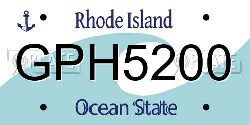 GPH5200 Rhode Island License Plate