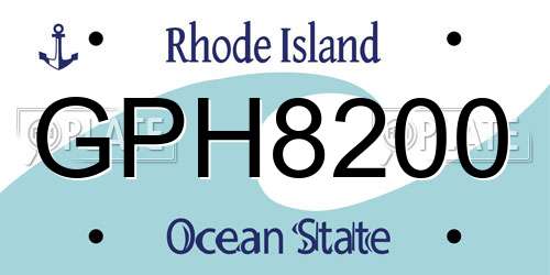 GPH8200 Rhode Island License Plate