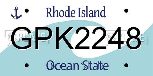 GPK2248 Rhode Island License Plate