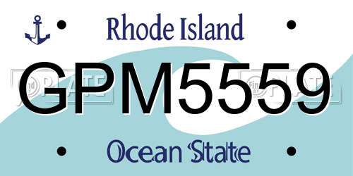 GPM5559 Rhode Island License Plate