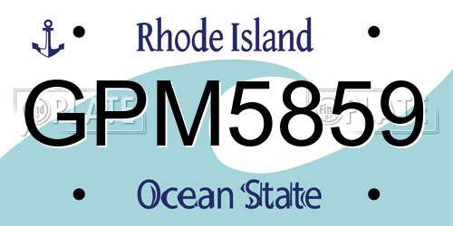 GPM5859 Rhode Island License Plate